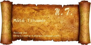 Máté Tihamér névjegykártya